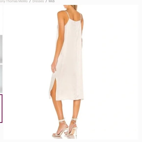 ATM 100% silk slip dress in pearl NWT - Picture 5 of 5